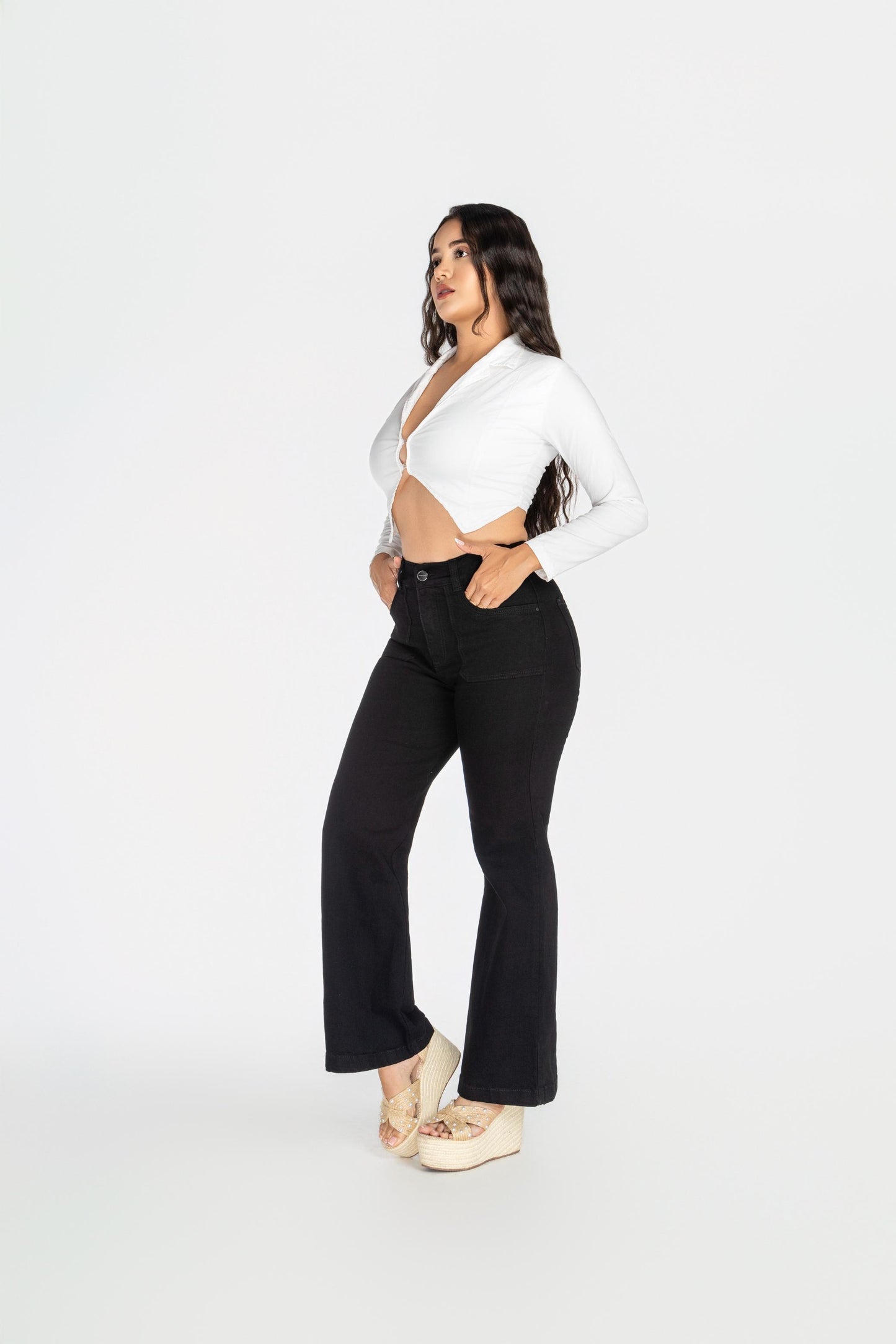 Mom Flare Palazzo Blanco