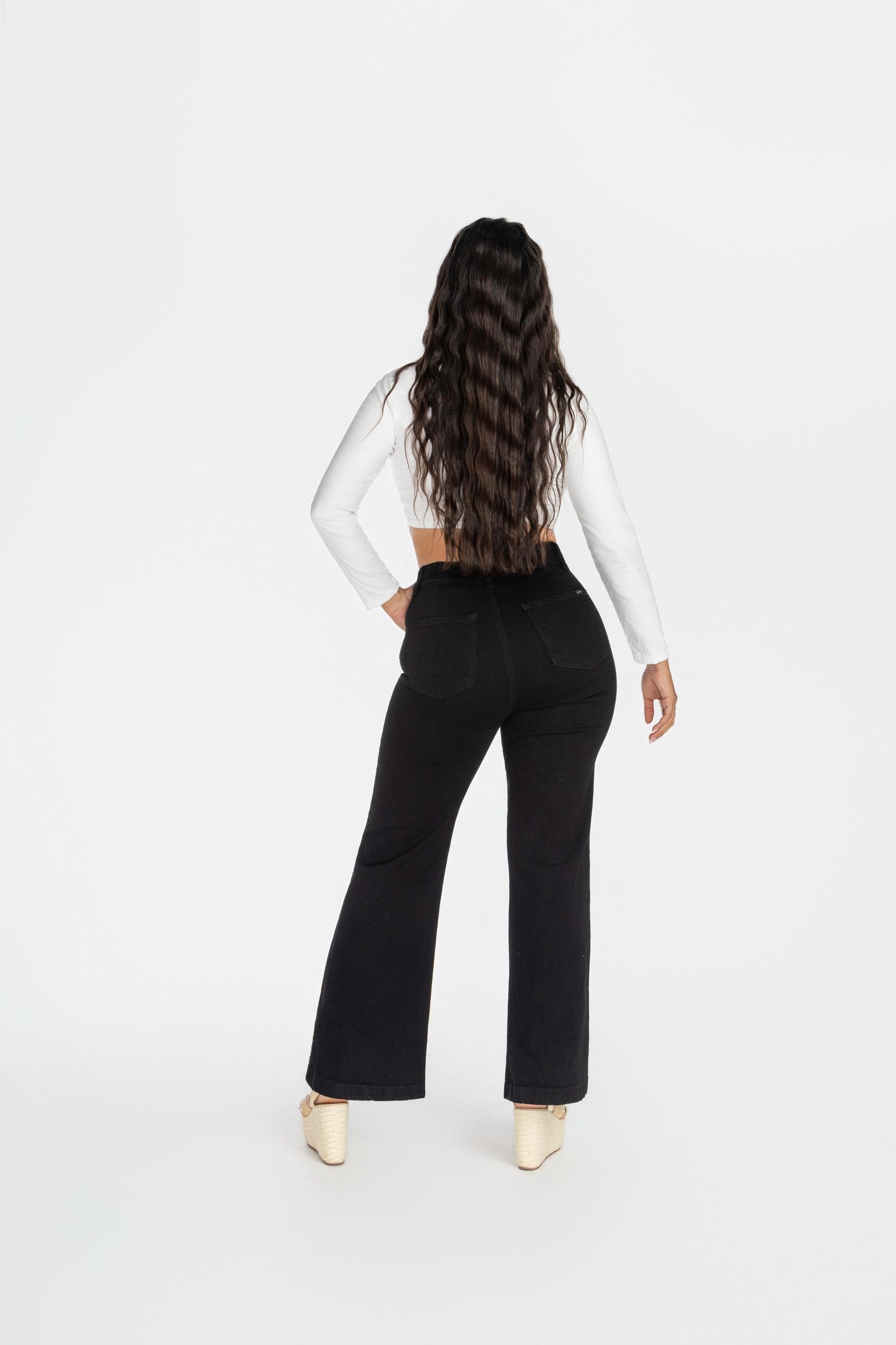 Mom Flare Palazzo Blanco