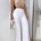 Mom Flare Palazzo Blanco