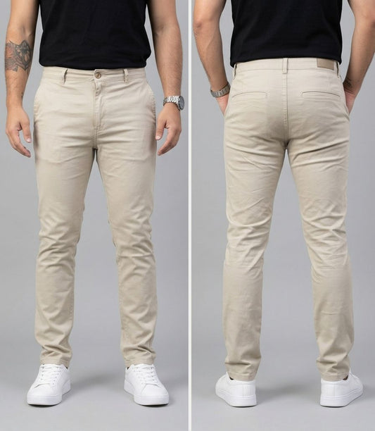 Pantalón Tipo Chino Azul/Beige REF9013